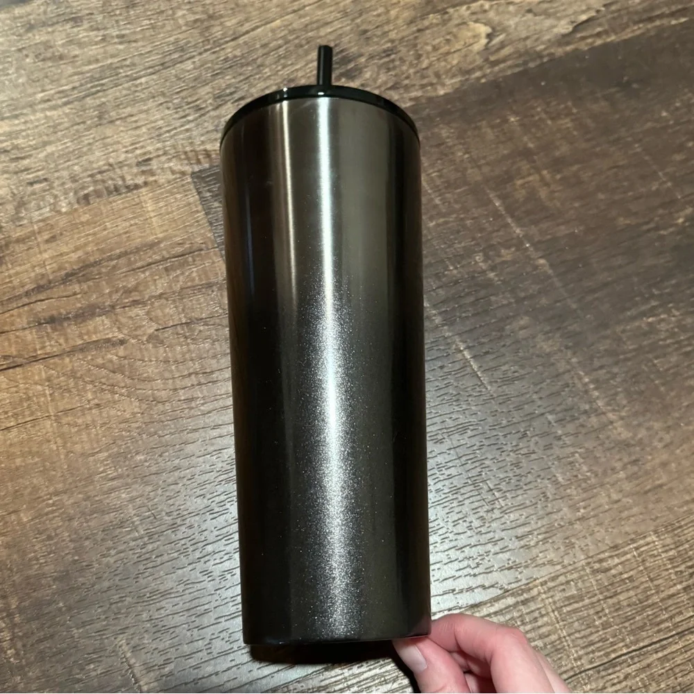 Starbucks Black Silver Metal Ombre Tumbler